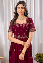 Load image into Gallery viewer, Maroon Georgette Gown
