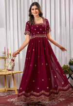 Load image into Gallery viewer, Maroon Georgette Gown
