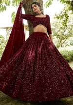 Load image into Gallery viewer, Maroon Georgette Lehenga Choli
