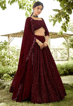 Load image into Gallery viewer, Maroon Georgette Lehenga Choli
