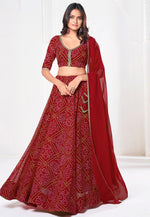 Load image into Gallery viewer, Maroon Georgette Lehenga Choli
