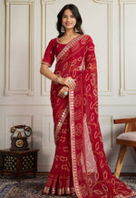 Load image into Gallery viewer, Maroon Georgette Saree With Blouse