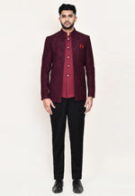 Load image into Gallery viewer, Maroon Jacquard Designer Suit
