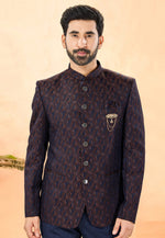 Load image into Gallery viewer, Maroon Jacquard Jodhpuri Suit
