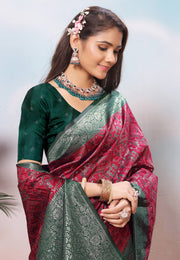 Maroon Kanjivaram Silk Saree