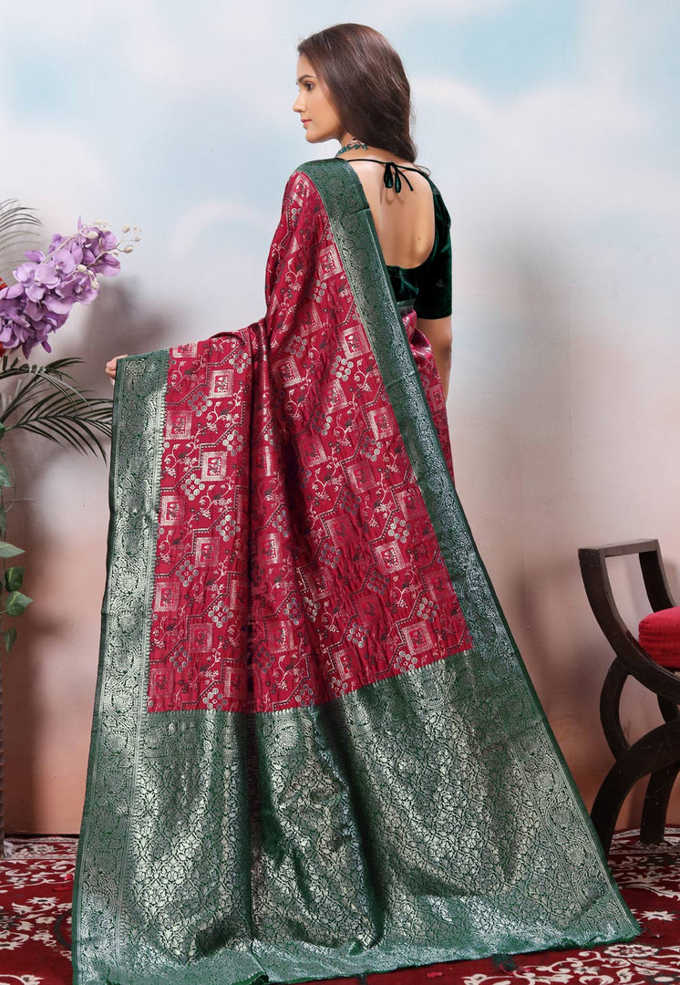 Maroon Kanjivaram Silk Saree