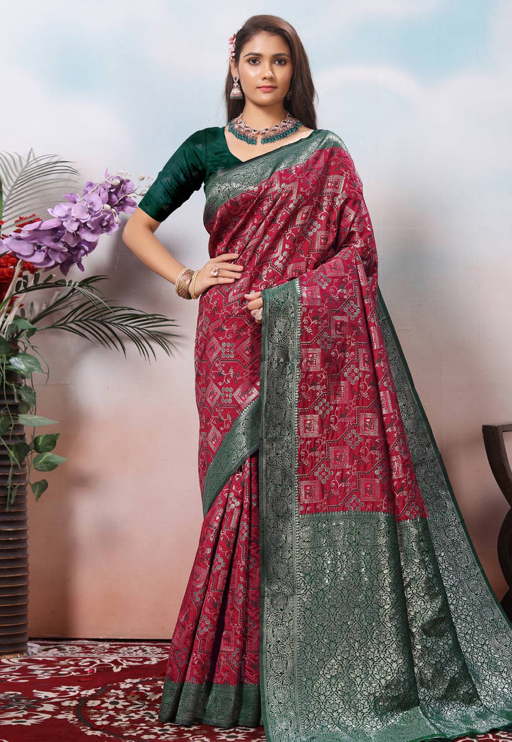 Maroon Kanjivaram Silk Saree