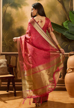 Load image into Gallery viewer, Maroon Khadi Saree With Blouse
