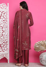 Load image into Gallery viewer, Maroon Muslin Pant Style Suit
