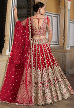 Load image into Gallery viewer, Maroon Net Wedding Lehenga Choli
