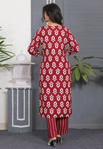 Load image into Gallery viewer, Maroon Rayon Kurta Set With Pent

