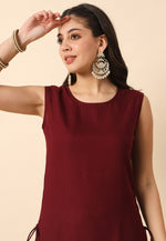 Load image into Gallery viewer, Maroon Rayon Long Tunic
