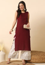 Load image into Gallery viewer, Maroon Rayon Long Tunic
