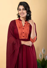 Load image into Gallery viewer, Maroon Rayon Readymade Pant Style Suit
