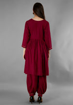 Load image into Gallery viewer, Maroon Rayon Readymade Punjabi Suit
