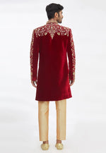 Load image into Gallery viewer, Maroon Rayon Sherwani
