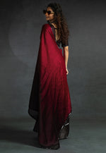 Load image into Gallery viewer, Maroon Satin Silk Half N Half Saree
