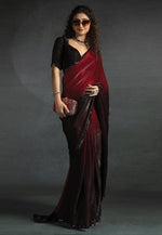 Load image into Gallery viewer, Maroon Satin Silk Half N Half Saree
