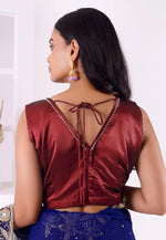 Load image into Gallery viewer, Maroon Satin Silk Readymade Blouse
