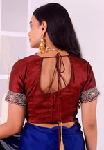 Load image into Gallery viewer, Maroon Satin Silk Readymade Blouse
