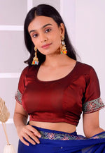 Load image into Gallery viewer, Maroon Satin Silk Readymade Blouse
