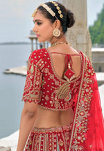 Load image into Gallery viewer, Maroon Silk Bridal Lehenga Choli
