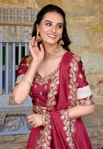 Load image into Gallery viewer, Maroon Silk Lehenga Choli
