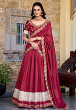 Load image into Gallery viewer, Maroon Silk Lehenga Choli
