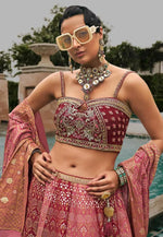 Load image into Gallery viewer, Maroon Silk Lehenga Choli For Wedding
