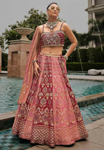 Load image into Gallery viewer, Maroon Silk Lehenga Choli For Wedding
