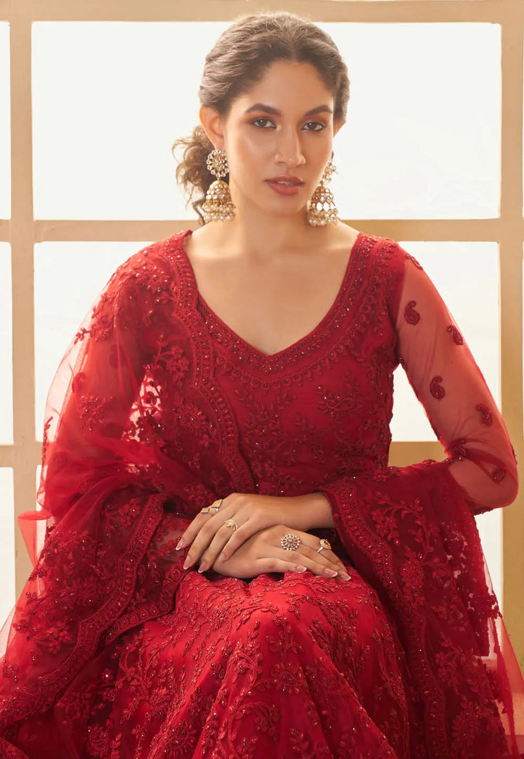 Maroon Silk Net Lehenga Choli For Wedding