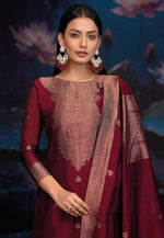 Load image into Gallery viewer, Maroon Silk Pakistani Suit
