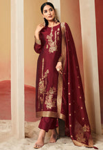 Load image into Gallery viewer, Maroon Silk Pakistani Suit
