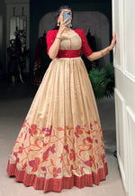 Load image into Gallery viewer, Maroon Silk Printed Gown
