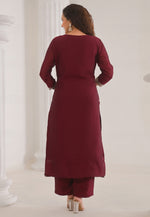 Load image into Gallery viewer, Maroon Silk Readymade Pakistani Suit
