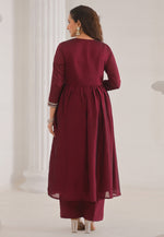 Load image into Gallery viewer, Maroon Silk Readymade Pant Style Suit
