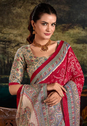 Maroon Silk Saree With Blouse