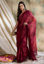 Load image into Gallery viewer, Maroon Silk Saree With Blouse