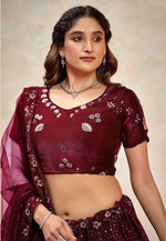 Load image into Gallery viewer, Maroon Silk Wedding Lehenga Choli
