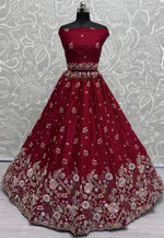 Load image into Gallery viewer, Maroon Silk Wedding Lehenga Choli
