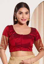 Load image into Gallery viewer, Maroon Taffeta Readymade Blouse
