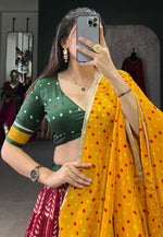 Load image into Gallery viewer, Maroon Tussar Silk Circular Lehenga Choli
