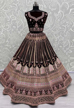 Load image into Gallery viewer, Maroon Velvet Bridal Lehenga Choli
