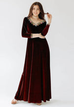 Load image into Gallery viewer, Maroon Velvet Gown
