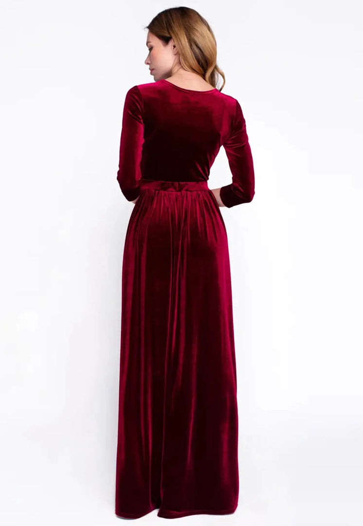 Maroon Velvet Gown