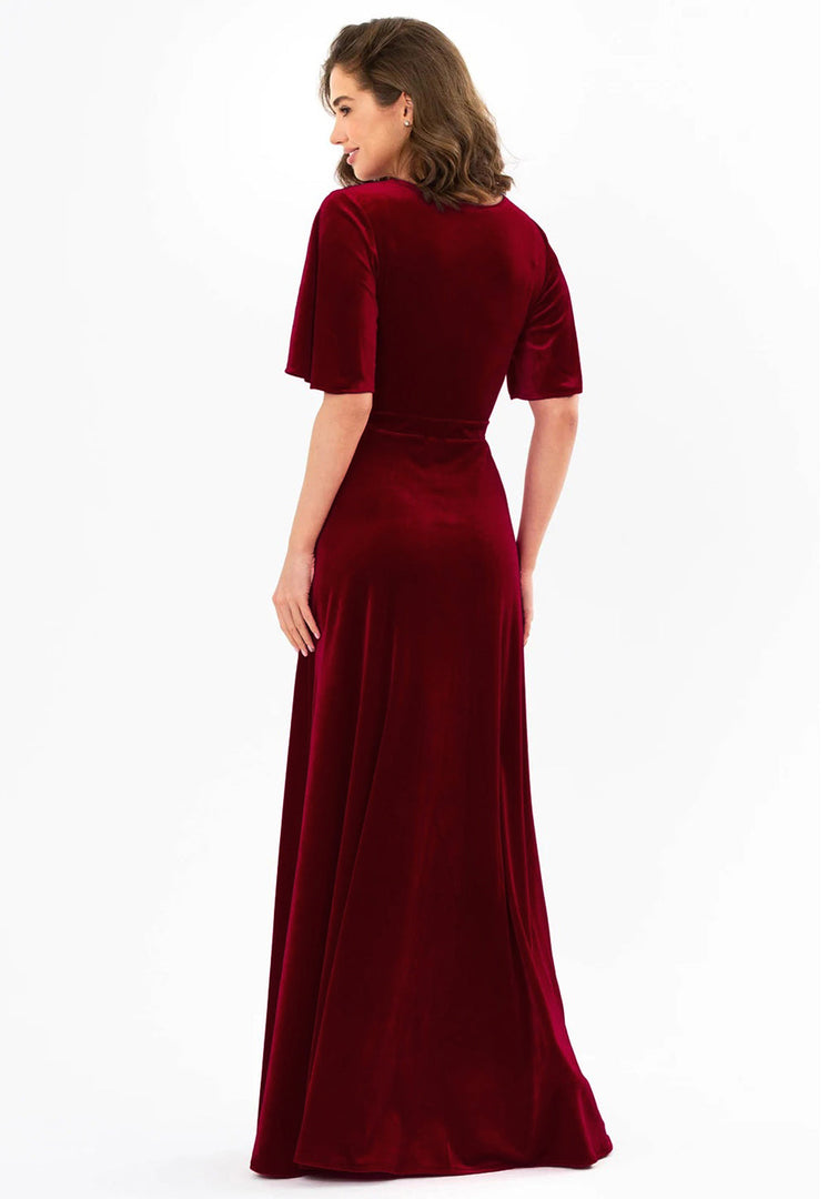 Maroon Velvet Gown