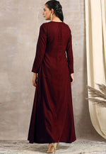 Load image into Gallery viewer, Maroon Velvet Kurta Set With Pant
