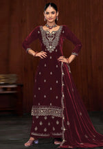 Load image into Gallery viewer, Maroon Velvet Pakistani Suit
