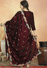 Load image into Gallery viewer, Maroon Velvet Pant Style Suit
