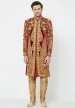 Load image into Gallery viewer, Maroon Velvet Sherwani
